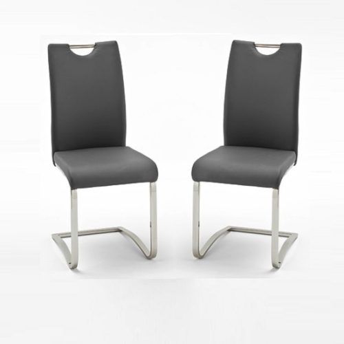 Grey Leather Dining Chairs (Photo 3 of 20)