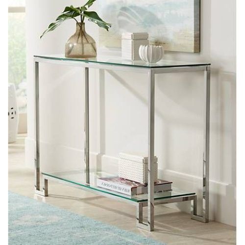 Chrome And Glass Rectangular Console Tables (Photo 8 of 20)