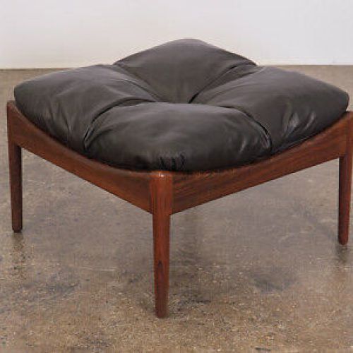 Black Leather And Bronze Steel Tufted Ottomans (Photo 11 of 20)