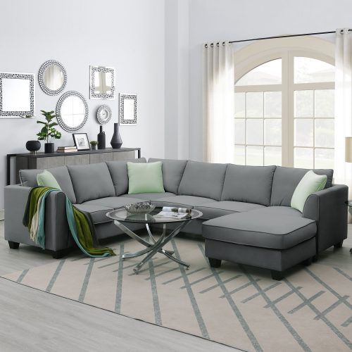 7-Seater Sectional Couch With Ottoman And 3 Pillows (Photo 2 of 20)