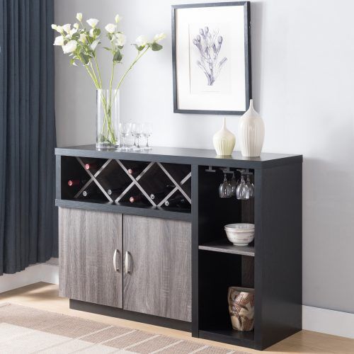 Contemporary Style Wooden Buffets With Two Side Door Storage Cabinets (Photo 8 of 20)