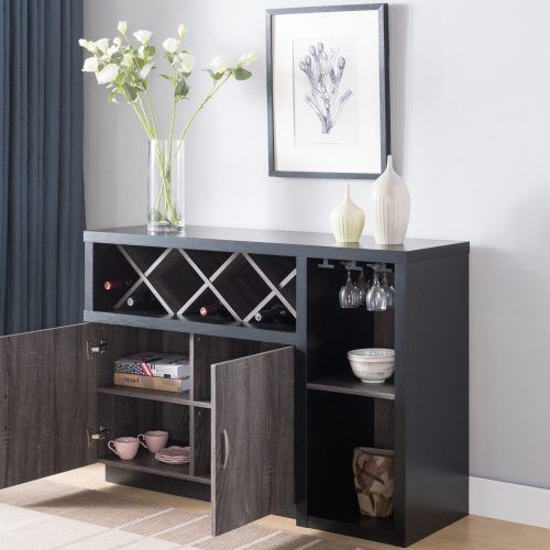 Contemporary Style Wooden Buffets With Two Side Door Storage Cabinets (Photo 14 of 20)