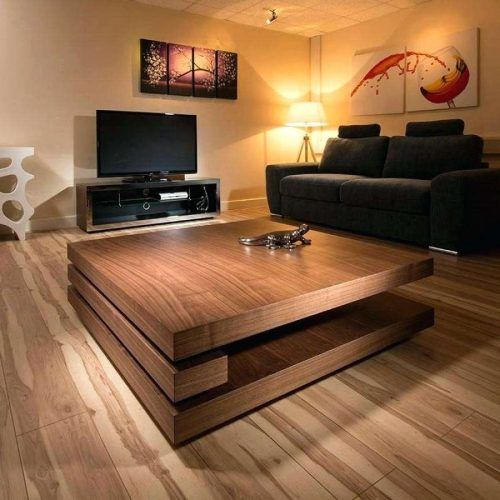 Square Dark Wood Coffee Table (Photo 9 of 20)