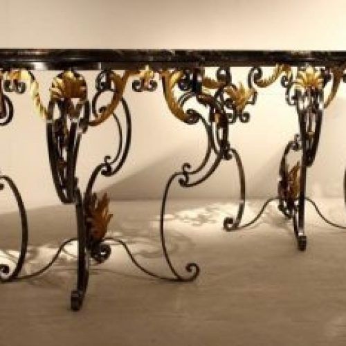 Hammered Antique Brass Modern Console Tables (Photo 9 of 20)