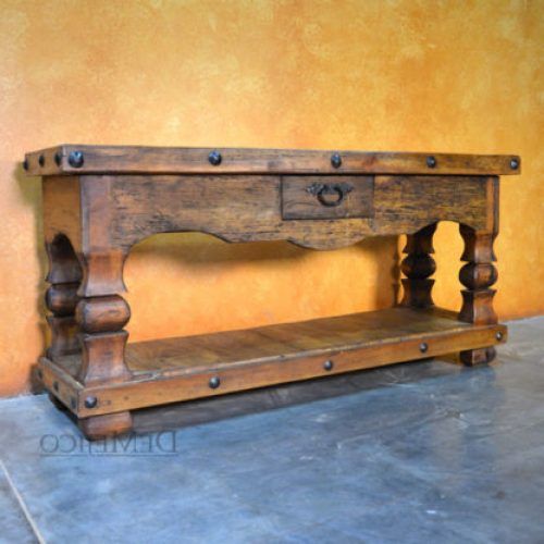 Rustic Barnside Console Tables (Photo 16 of 20)