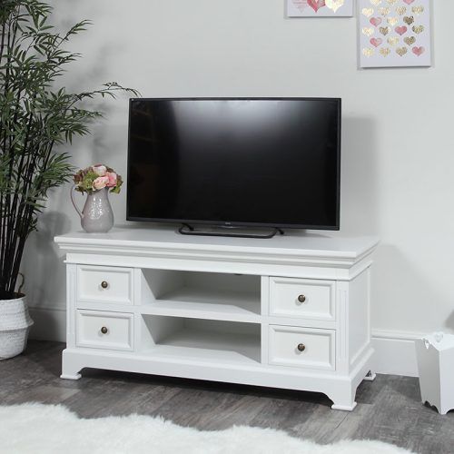 Hannu Tv Media Unit White Stands (Photo 10 of 20)