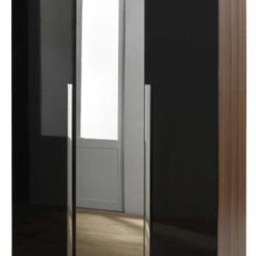 Black Gloss 3 Door Wardrobes (Photo 7 of 20)