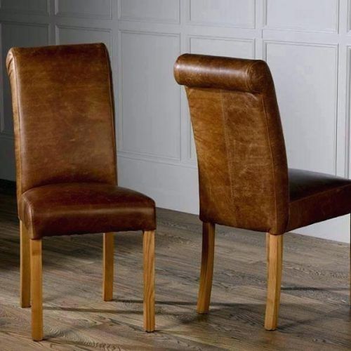 Dark Brown Leather Dining Chairs (Photo 20 of 20)