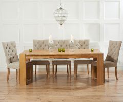 20 Collection of Oak Dining Tables and Fabric Chairs