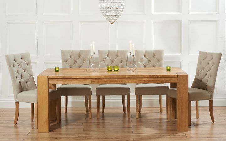 20 Collection of Oak Dining Tables and Fabric Chairs