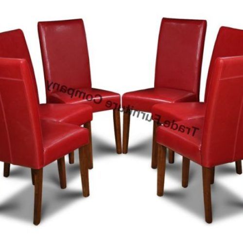 Red Leather Dining Chairs (Photo 3 of 20)