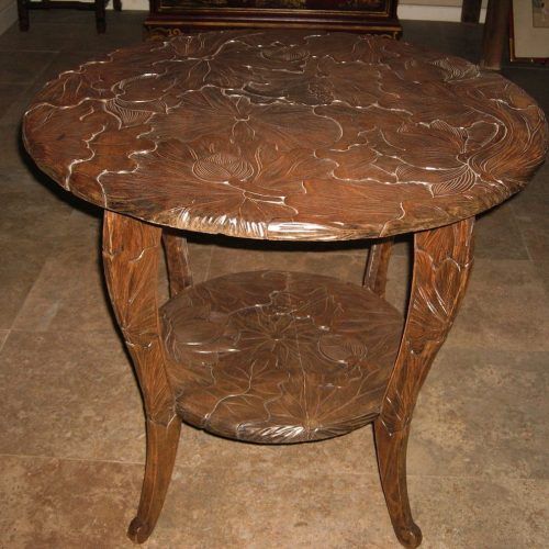 Round Carved Wood Coffee Tables (Photo 17 of 20)