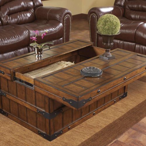 Rustic Oak Coffee Table With Drawers (Photo 19 of 20)