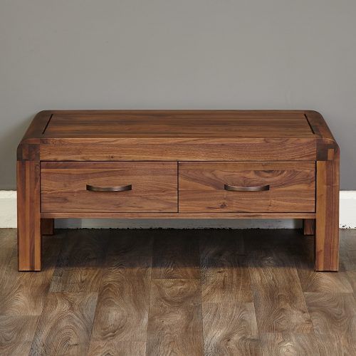 Walnut 4-Drawer Coffee Tables (Photo 4 of 20)