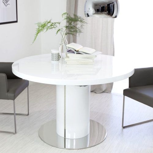 White Gloss Round Extending Dining Tables (Photo 7 of 20)