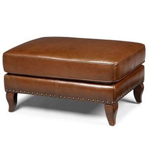 Camber Caramel Leather Ottomans (Photo 3 of 20)