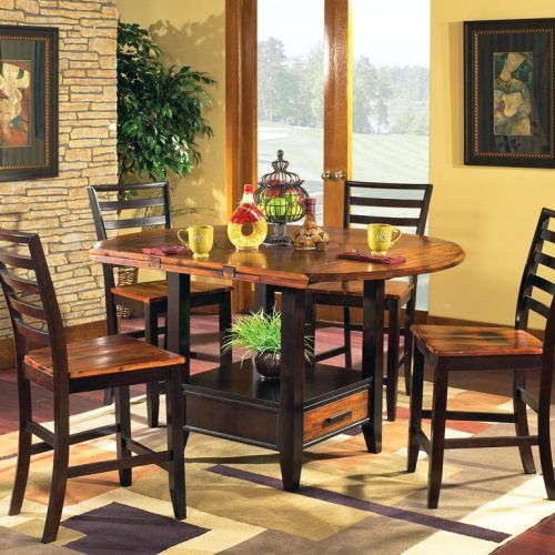 Laurent 5 Piece Round Dining Sets With Wood Chairs (Photo 6 of 20)
