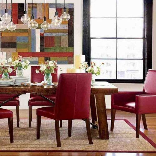 Red Leather Dining Chairs (Photo 16 of 20)