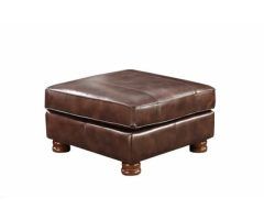 20 Photos Brown and Ivory Leather Hide Round Ottomans