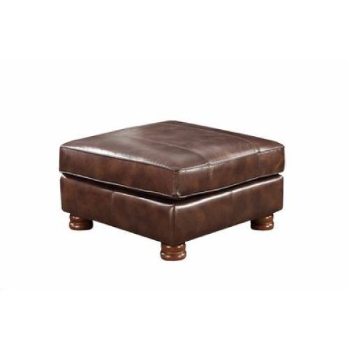 Brown And Ivory Leather Hide Round Ottomans (Photo 1 of 20)