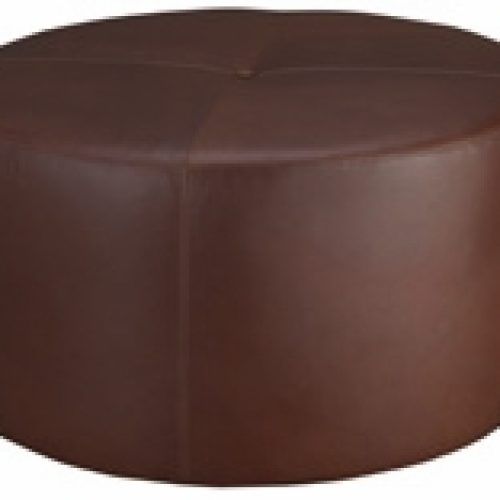 Gold And White Leather Round Ottomans (Photo 10 of 20)