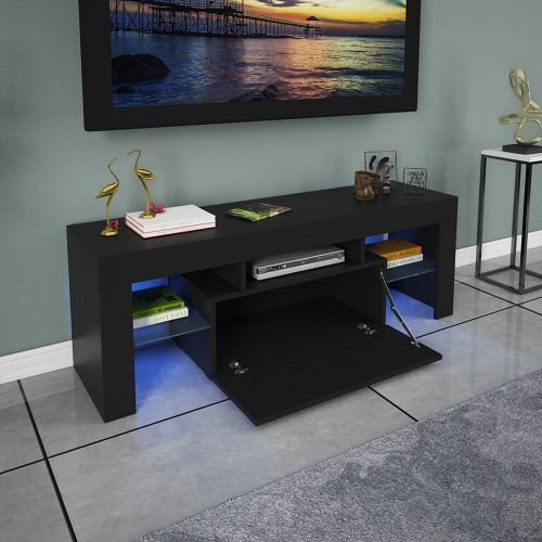 Zimtown Tv Stands With High Gloss Led Lights (Photo 11 of 20)
