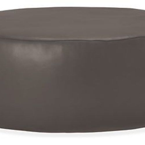Brown And Ivory Leather Hide Round Ottomans (Photo 8 of 20)