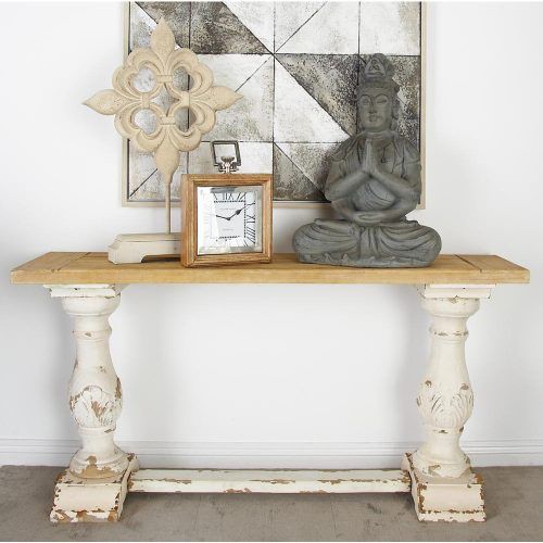Antique White Distressed Console Tables (Photo 8 of 20)