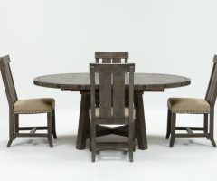 20 Photos Jaxon Grey 5 Piece Round Extension Dining Sets with Wood Chairs