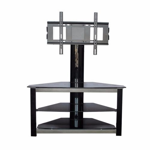 Modern Black Floor Glass Tv Stands With Mount (Photo 20 of 20)