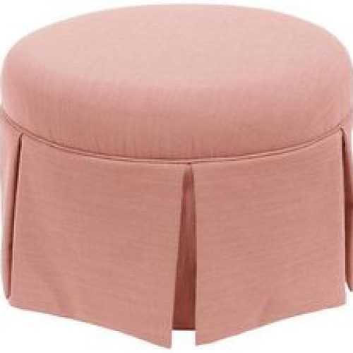 Pink Fabric Banded Ottomans (Photo 11 of 20)