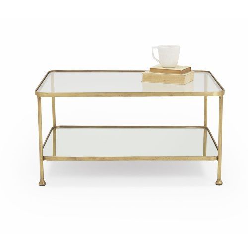Rectangular Brass Finish And Glass Coffee Tables (Photo 6 of 20)