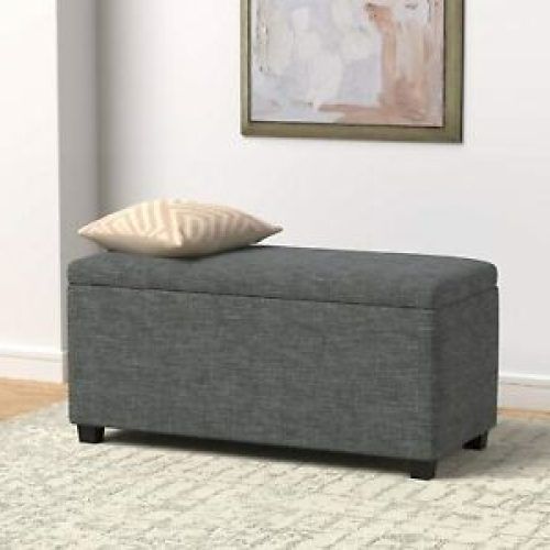 Green Fabric Square Storage Ottomans With Pillows (Photo 6 of 20)