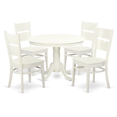 Adan 5 Piece Solid Wood Dining Sets (Set Of 5) (Photo 10 of 20)