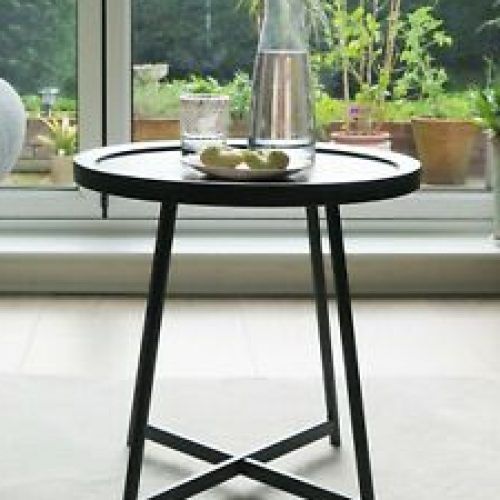 Metal Legs And Oak Top Round Console Tables (Photo 10 of 20)