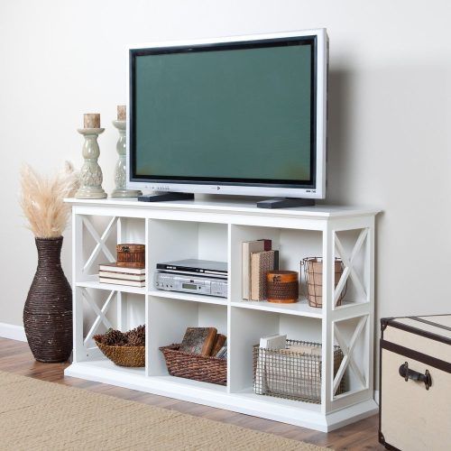 Wood Corner Storage Console Tv Stands For Tvs Up To 55" White (Photo 18 of 20)