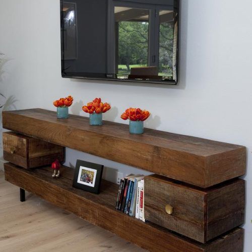 Rustic Grey Tv Stand Media Console Stands For Living Room Bedroom (Photo 16 of 20)