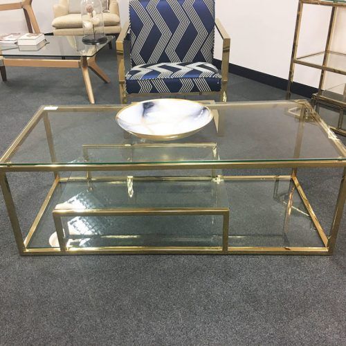 Walnut And Gold Rectangular Coffee Tables (Photo 16 of 20)