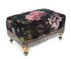 20 Collection of Fresh Floral Velvet Pouf Ottomans