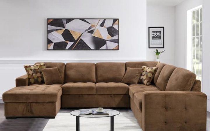 Top 20 of U-shaped Sectional Sofa with Pull-out Bed