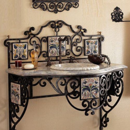 Aged Black Iron Console Tables (Photo 4 of 20)