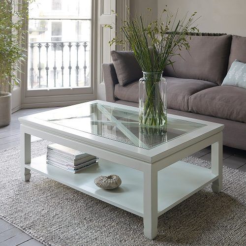 Round White Wash Brass Painted Coffee Tables (Photo 8 of 20)