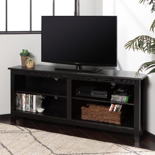 Corner Tv Stands For Tvs Up To 43" Black (Photo 4 of 20)