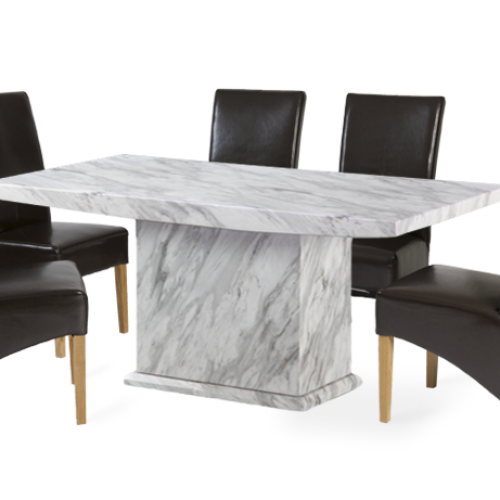 Marble Effect Dining Tables And Chairs (Photo 4 of 20)