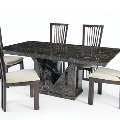 Marble Effect Dining Tables And Chairs (Photo 13 of 20)