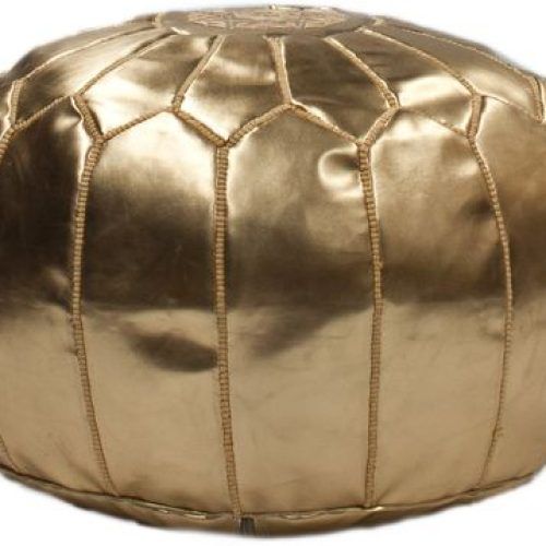 Gold Faux Leather Ottomans With Pull Tab (Photo 9 of 20)