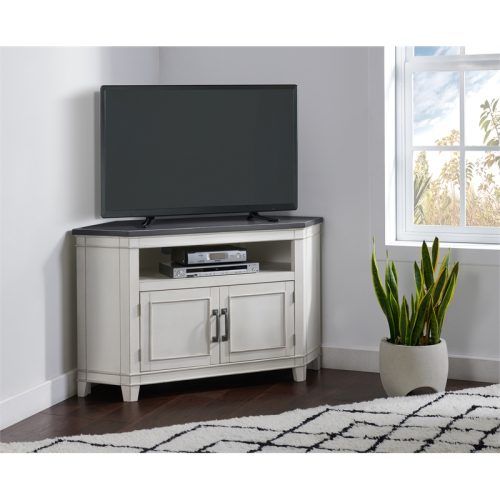 Del Mar 50" Corner Tv Stands White And Gray (Photo 2 of 20)