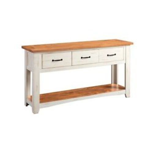 White Gloss And Maple Cream Console Tables (Photo 18 of 20)