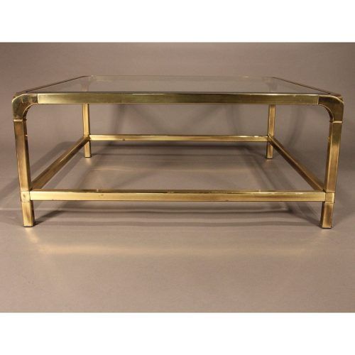 Rectangular Brass Finish And Glass Coffee Tables (Photo 5 of 20)