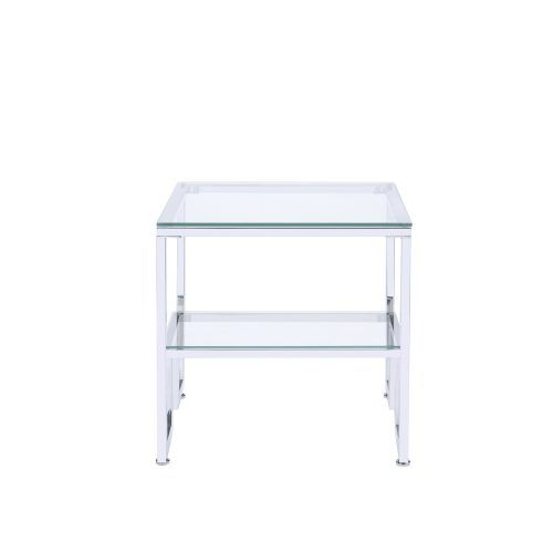 Contemporary Chrome Glass Top And Mirror Shelf Coffee Tables (Photo 12 of 20)